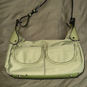 leather sage green bag